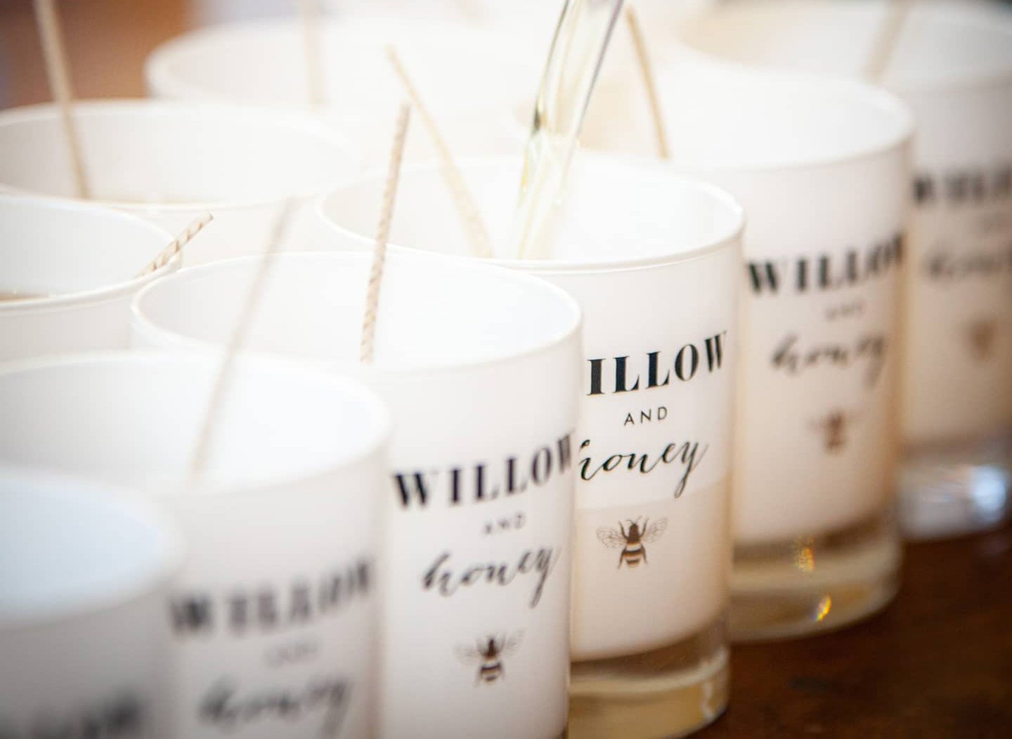 empty white candle jar